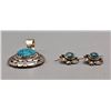 Image 2 : Kingman Spiderweb Turquoise Pendant and Earring Set