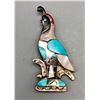 Image 2 : Detailed Vintage Inlay Pin/Pendant - Quail Theme