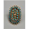 Image 1 : Gorgeous Gold Zuni Needle Point Turquoise Ring