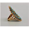 Image 2 : Gorgeous Gold Zuni Needle Point Turquoise Ring