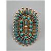 Image 7 : Gorgeous Gold Zuni Needle Point Turquoise Ring