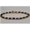 Image 2 : 14k Gold and Garnet Tennis Bracelet