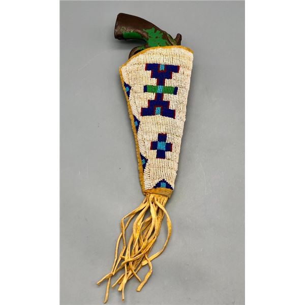 Beaded Holster with Metal Toy Gun