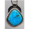 Image 1 : Large Stone Pendant with Handmade Chain