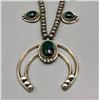Image 1 : Squash Blossom Style Necklace with Chrysocolla