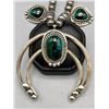 Image 2 : Squash Blossom Style Necklace with Chrysocolla