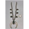 Image 3 : Squash Blossom Style Necklace with Chrysocolla