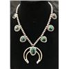 Image 9 : Squash Blossom Style Necklace with Chrysocolla