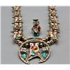 Image 1 : Zuni Owl Inlay Necklace and Ring Set