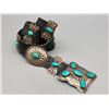 Image 1 : Beautiful Vintage Turquoise and Sterling Silver Concho Belt