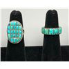 Image 1 : Two Older Turquoise and Sterling Silver Inlay Rings