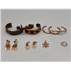 Image 2 : Group of Five Copper Bracelets, Turquoise Earrings, Etc.