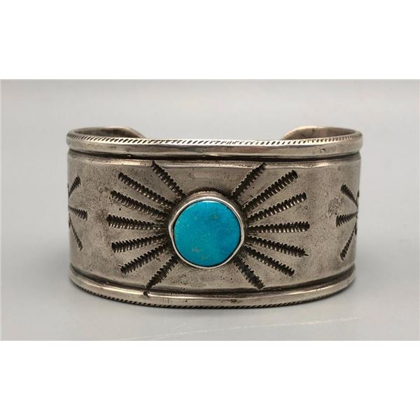 Incredible Vintage Ingot and Turquoise Bracelet