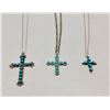 Image 2 : Three Turquoise and Sterling Silver Cross Necklaces