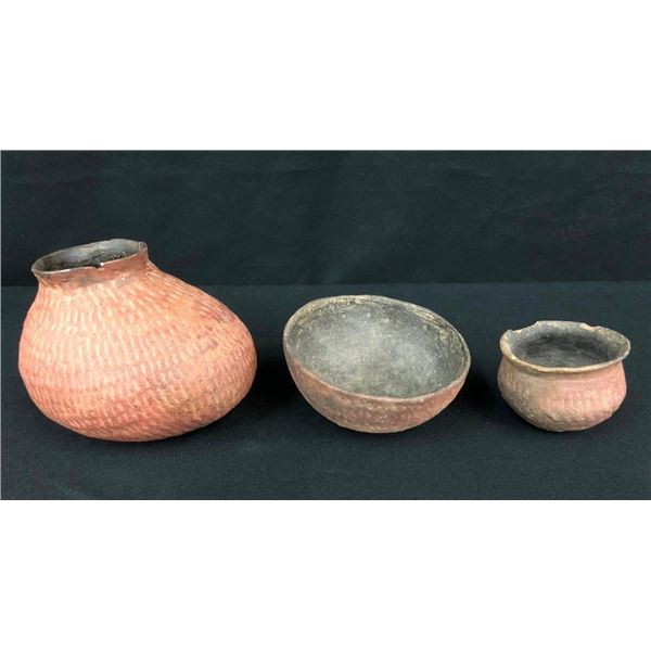 Three Salado Corrugated Pots