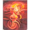 Image 1 : Spanish Surrealist Oil on Canvas Signed Dominguez