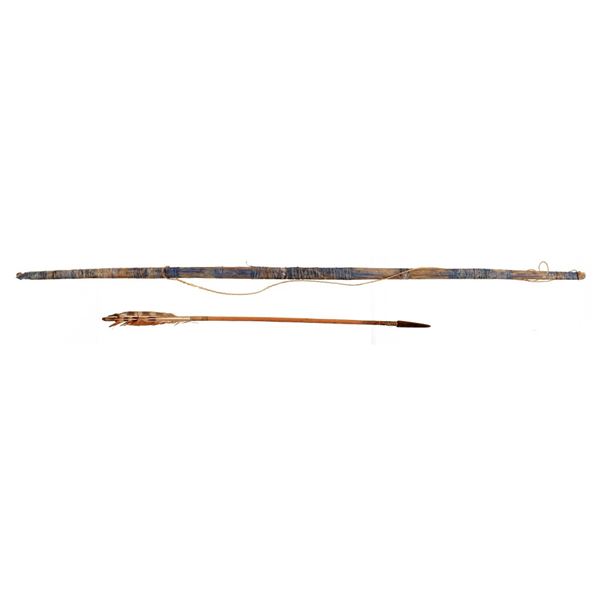 Antique Authentic Indian Bow And Arrow