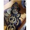 Image 8 : Lot of wood cases horse brasses and Mason jar lids