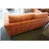 Image 8 : VINTAGE ORANGE AND WHITE IKEA LOVESEAT - 65 INCHES WIDE
