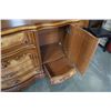 Image 8 : LARGE ORNATE BOWED FRONT DRESSER WITH MIRROR - 6 FOOT WIDE X 19 INCHES DEEP X 33 TALL WITH 58 INCH T