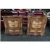 Image 2 : PAIR OF ORNATE 3 DRAWER NIGHTSTANDS - 29 INCHES WIDE X 19 DEEP X 30 TALL