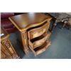 Image 8 : PAIR OF ORNATE 3 DRAWER NIGHTSTANDS - 29 INCHES WIDE X 19 DEEP X 30 TALL