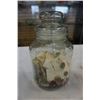 Image 8 : VINTAGE GLASS JUICERS, VASE AND JAR OF BUTTONS