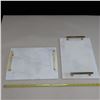 Image 1 : LOT: 2 MARBLE CHEESE PLATTER 14" X 10" W/ KIVE SET