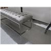 Image 2 : BENCH 58" X 19" X 18" GRAY FABRIC, METAL BASE