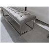 Image 2 : BENCH 58" X 19" X 18" GRAY FABRIC, METAL BASE