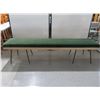 Image 1 : BENCH 64" X 18" X 20" GREEN VELVET, METAL BASE