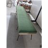 Image 2 : BENCH 64" X 18" X 20" GREEN VELVET, METAL BASE