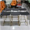 Image 3 : LOT: 6 STOOLS, METAL BASE 27" H.