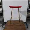 Image 1 : LOT: 5 STOOLS, METAL BASE, RED VELVET SEAT 30" H.