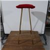 Image 2 : LOT: 5 STOOLS, METAL BASE, RED VELVET SEAT 30" H.
