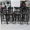 Image 3 : LOT: 9 BLACK WOOD BAR CHAIR