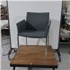 Image 1 : LOT: 3 GREY FABRIC CHAIR, CHROME BASE