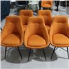 Image 3 : LOT:5 CHAIRS, ORANGE FABRIC, METAL BASE