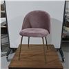 Image 1 : LOT: 6 CHAIRS, PURPLE VELVET, METAL BASE