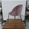 Image 2 : LOT: 6 CHAIRS, PURPLE VELVET, METAL BASE