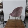 Image 2 : LOT: 4 CHAIRS, PURPLE VELVET, METAL BASE