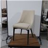 Image 1 : LOT: 4 CHAIRS, BEIGE FABRIC, WOOD BASE