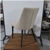 Image 2 : LOT: 4 CHAIRS, BEIGE FABRIC, WOOD BASE