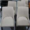 Image 3 : LOT: 4 CHAIRS, BEIGE FABRIC, WOOD BASE