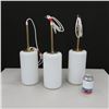 Image 1 : LOT: 3 SUSPENDED LAMPS 5" DIA. X 10"
