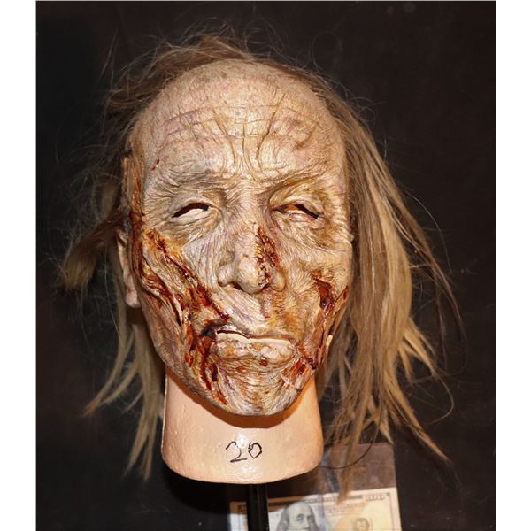 ARMY OF THE DEAD SCREEN USED FULL HEAD LATEX MASK WITH HAIR A