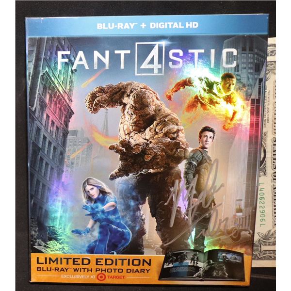FANTASTIC 4 BLUE RAY DVD HAND SIGNED BY MILES TELLER