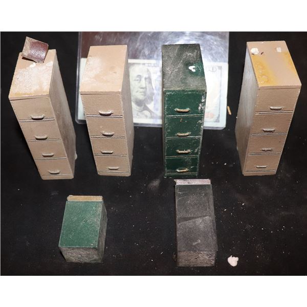 GODZILLA FLATIRON BUILDING MINIATURE OFFICE FILING CABINETS
