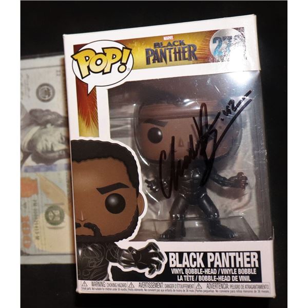 BLACK PANTHER FUNKO POP SIGNED BY CHADWICK BOSEMAN