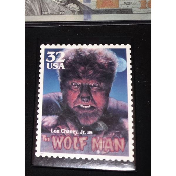 ZZ-CLEARANCE STAMP WOLFMAN VINTAGE FRIDGE MAGNET